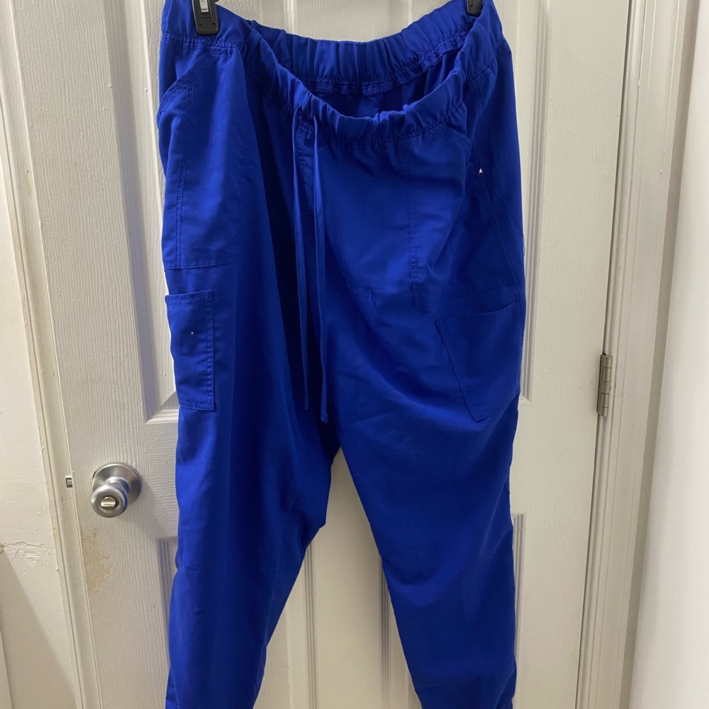 XL blue scrub bottoms, never worn